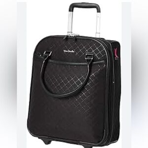 Vera Bradley Microfiber Classic Soft Work Rolling Bag Travel Carry-on Black